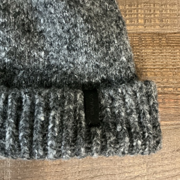 Bula Winter Knit Beanie OS Wool blend Lined Velvet Gray Black Brown Pom Pom - Picture 3 of 5